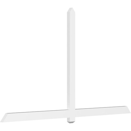 Ekena Millwork Eugene Architectural Grade PVC Gable Bracket, 96"W x 56"H x 2"D x 4"F, 14/12 Pitch GBP096X56X0204EUG00